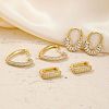 Elegant Retro Brass Pave Clear Cubic Zirconia Hoop Earrings XW2787-2-2