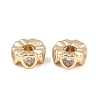 Brass Micro Pave Clear Cubic Zirconia Beads KK-C142-08LG-1