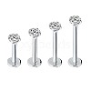 G23 Titanium Steel Clear Cubic Zirconia Threadless Labret Stud WG700A9-07-1