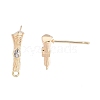 Brass Micro Pave Cubic Zirconia Stud Earring Findings KK-T062-247G-02-3