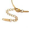 304 Stainless Steel Round Snake Chain Textured Heart Pendant Necklaces for Women NJEW-S001-01-4