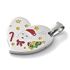 Christmas 304 Stainless Steel Enamel Pendants STAS-Z098-34P-2