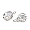 Brass Pave Clear Cubic Zirconia Pendants CU-CBA42CA-04D-P-2