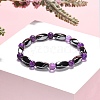 Round Natural Amethyst Stretch Bracelets X-BJEW-G072-10-5