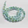 Handmade Millefiori Glass Flat Round Bead Strands LK-P011-18-2