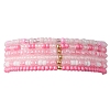 6Pcs Glass Seed & Brass Beaded Stretch Bracelets Set BJEW-JB09538-05-1