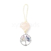 Heart Natural Rose Quartz Pendant Decoration DJEW-PW0002-22L-1