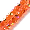 AB Color Plated Transparent Electroplate Beads Strands EGLA-H104-06A-1