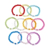 10Pcs 10 Colors Transparent Acrylic & Glass Beaded Stretch Bracelet Sets BJEW-JB10799-1