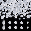 100Pcs 5 Style Transparent Frosted Acrylic Beads FACR-PJ0001-02-15