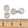 925 Sterling Silver Micro Pave Clear Cubic Zirconia Fold Over Clasps STER-U001-20P-3