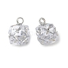 Brass Pave Clear Cubic Zirconia Charms CU-CBAD360-08P-01-1