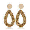 Alloy Rattan Woven Dangle Stud Earrings FS-WGA068A-03-2