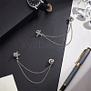 Airplane Alloy Hanging Chain Brooch JEWB-WH0001-71P-3