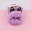 Imitation Rabbit Fur Cat Keychain PW-WG47111-03-1