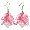 3 Pairs 3 Colors Acrylic Leaf Dangle Earrings EJEW-JE06183-3