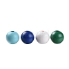 160 Pcs 4 Colors Summer Ocean Marine Style Painted Natural Wood Round Beads WOOD-LS0001-01G-2