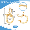 2Pcs Rhodium Plated 925 Sterling Silver Twister Clasps STER-PH0004-51G-2