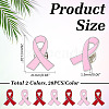 40Pcs 2 Colors AIDS/Breast Cancer Awareness Ribbon Enamel Pins JEWB-ME0001-23-2