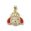 Brass Micro Pave Clear Cubic Zirconia Pendants KK-A221-02C-G-1