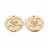 Brass Micro Pave Clear Cubic Zirconia Charms KK-T062-137G-NF-1