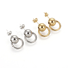 304 Stainless Steel Dangle Stud Earrings EJEW-F246-01GP-2