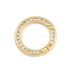 Brass Micro Pave Clear Cubic Zirconia Snap Clasps KK-CBA78C7-02G-1