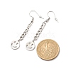 Curb Chains with Brass Charm Long Dangle Earrings EJEW-JE04963-04-4