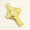 Mixed Style Cross Tibetan Style Alloy Pendants TIBEP-MSMC005-G-3