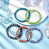 Round Dyed Synthetic Turquoise Beads Stretch Bracelets for Women BJEW-JB10608-2