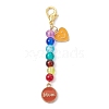 Mother's Day Flat Round with Word Mom & Heart Alloy Enamel Pendant Decorations HJEW-JM01510-03-1