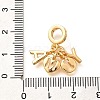 Brass Clear Cubic Zirconia Letter Y A European Dangle Charms KK-U048-23G-3