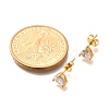 Heart Brass Micro Pave Clear Cubic Zirconia Stud Earrings EJEW-C126-07G-5