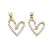 Brass With Cubic Zirconia Pendants KK-Q006-14G-1