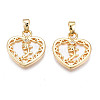 Brass Micro Pave Clear Cubic Zirconia Pendants KK-N233-166-2