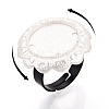 Adjustable Flower Alloy & Iron Bezel Cup Ring Base with Rotatable Tray MAK-T012-07S-4