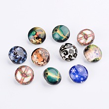 Mixed Flat Round Brass Jewelry Snap Buttons SNAP-MSMC001-01