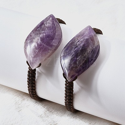 Natural Amethyst Beads Braided Bead Bracelets BJEW-Q070-01H-1