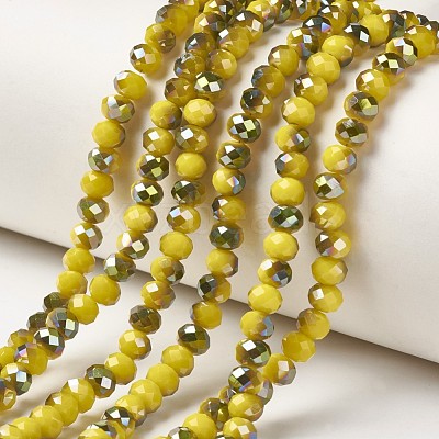 Electroplate Opaque Glass Beads Strands EGLA-A034-P6mm-S07-1