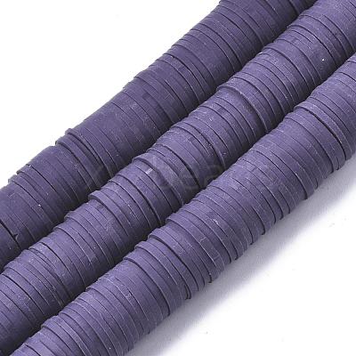 Flat Round Handmade Polymer Clay Beads CLAY-R067-12mm-04-1
