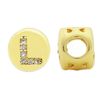 Brass Micro Pave Clear Cubic Zirconia Beads KK-T030-LA843-LX3-1
