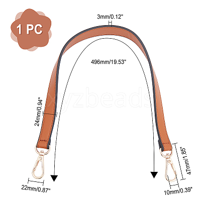 PU Imitation Leather Bag Handles DIY-WH0185-48A-1