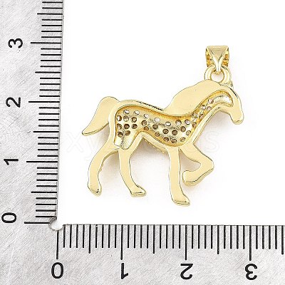 Brass Micro Pave Clear Cubic Zirconia Pendants KK-B177-12G-1