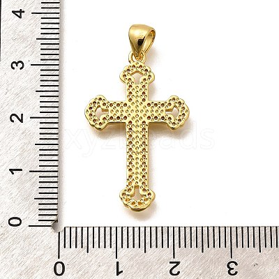Rack Plating Brass Micro Pave Cubic Zirconia Pendants KK-L226-005G-12-1