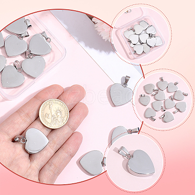 10Pcs Valentines Gift Idea for Him 304 Stainless Steel Stamping Blank Tag Pendants STAS-BBC0010-06B-1