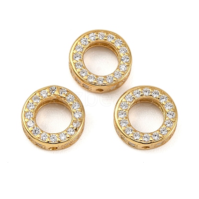 925 Sterling Silver Micro Pave Clear Cubic Zirconia Bead Frames STER-P061-01A-G-1
