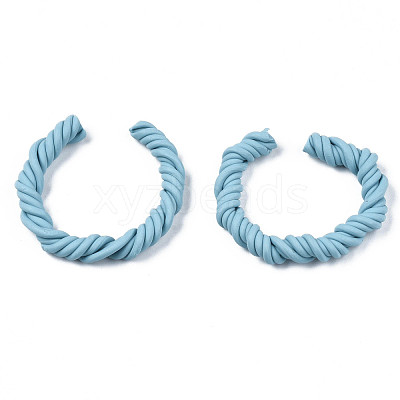 Polymer Clay Twist Rope Open Ring CLAY-N010-031-05-1