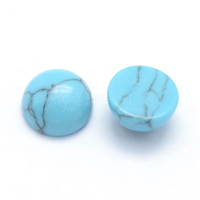 Synthetic Turquoise Cabochons G-P393-R13-6mm-1