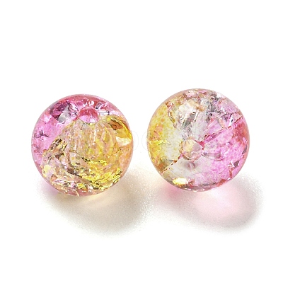Transparent Spray Painting Crackle Glass Beads GLAA-L046-01B-36-1
