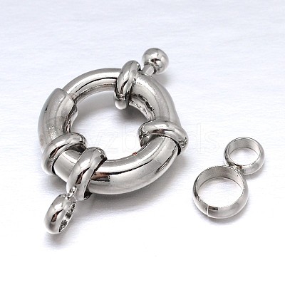 Brass Spring Ring Clasps KK-L082A-01P-1
